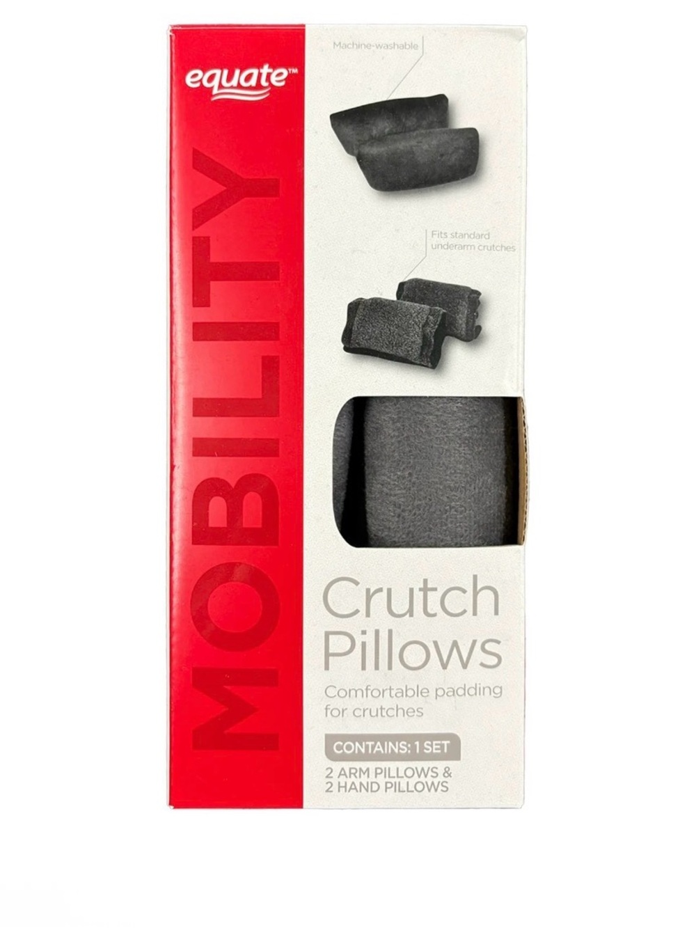 Equate Gray Crutch Pillows - Comfortable Padding for Crutches